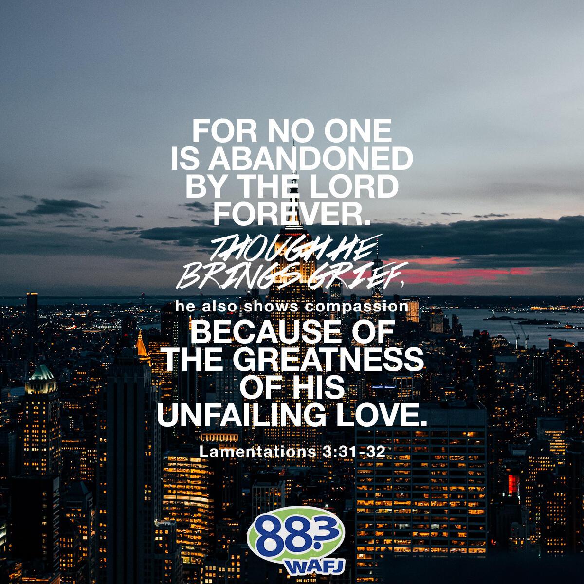 Lamentations 3:31-32 - Verse of the Day