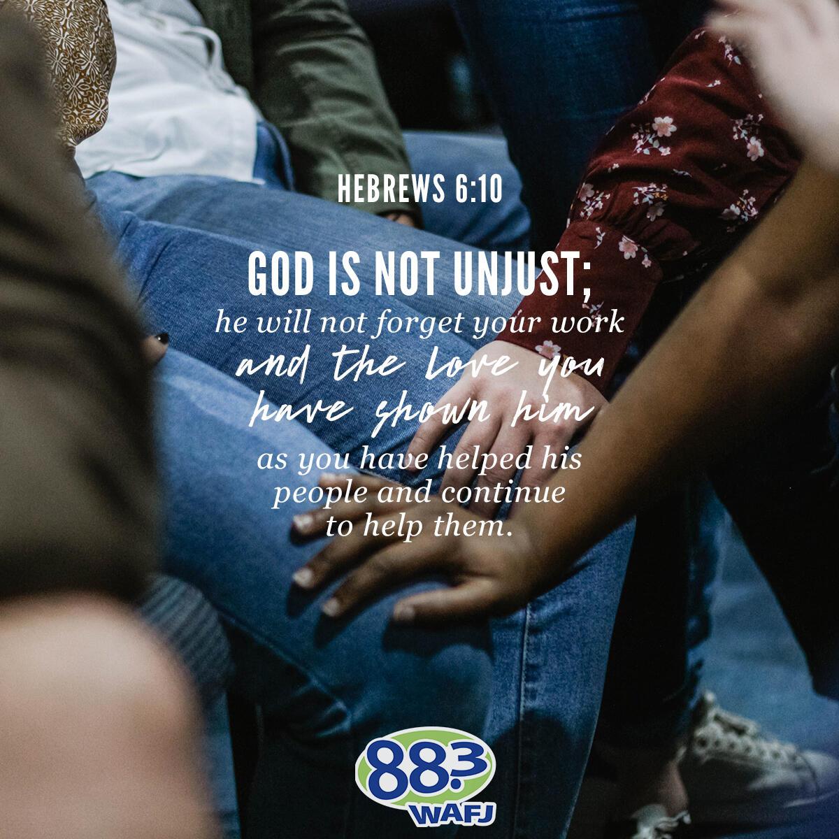 Hebrews 6:10                                         . - Verse of the Day