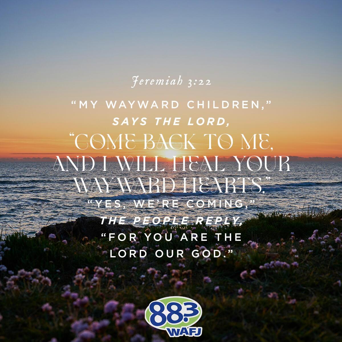 Jeremiah 3:22 - Verse of the Day