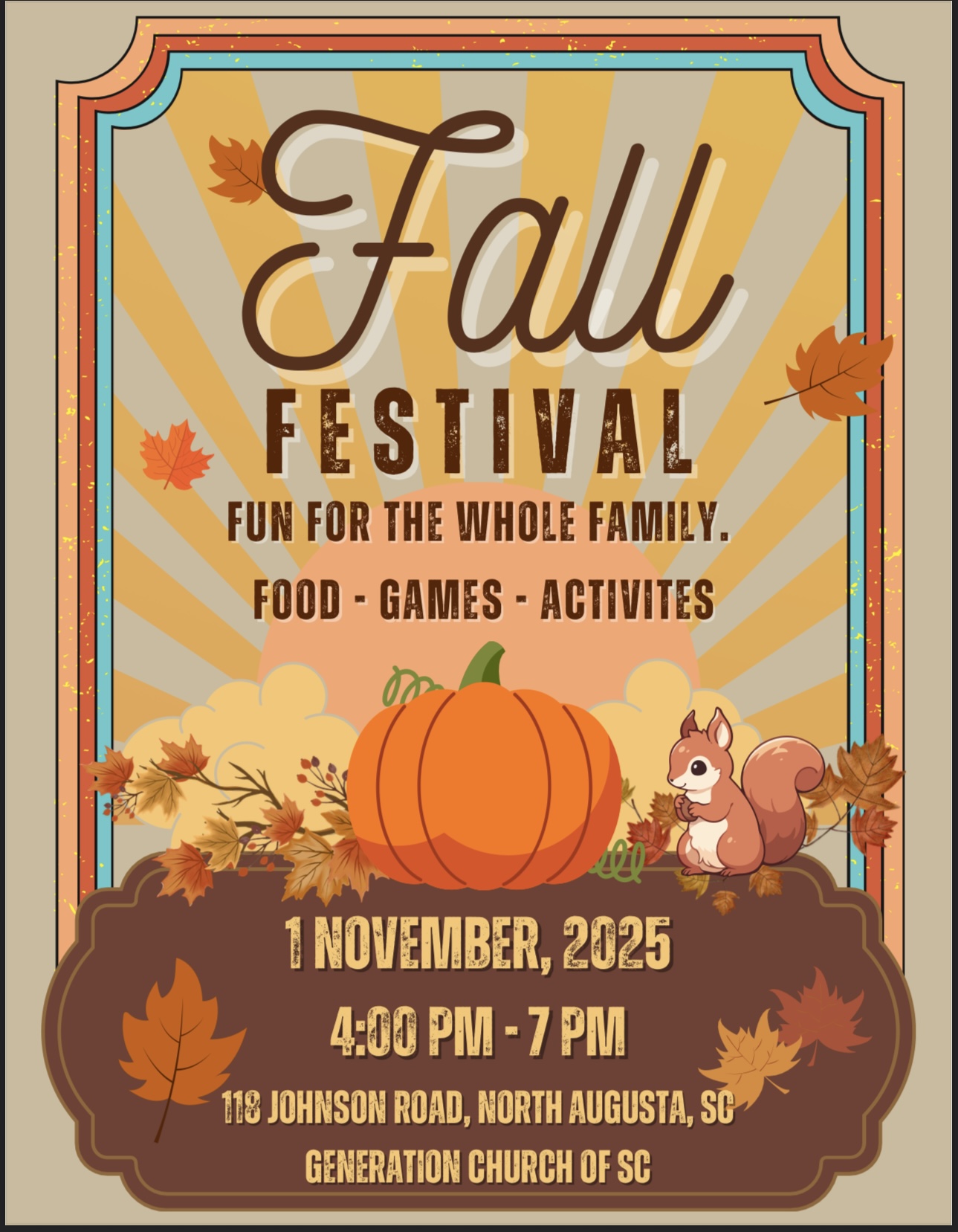 Fall Harvest Festival at Generation Church of SC Logo